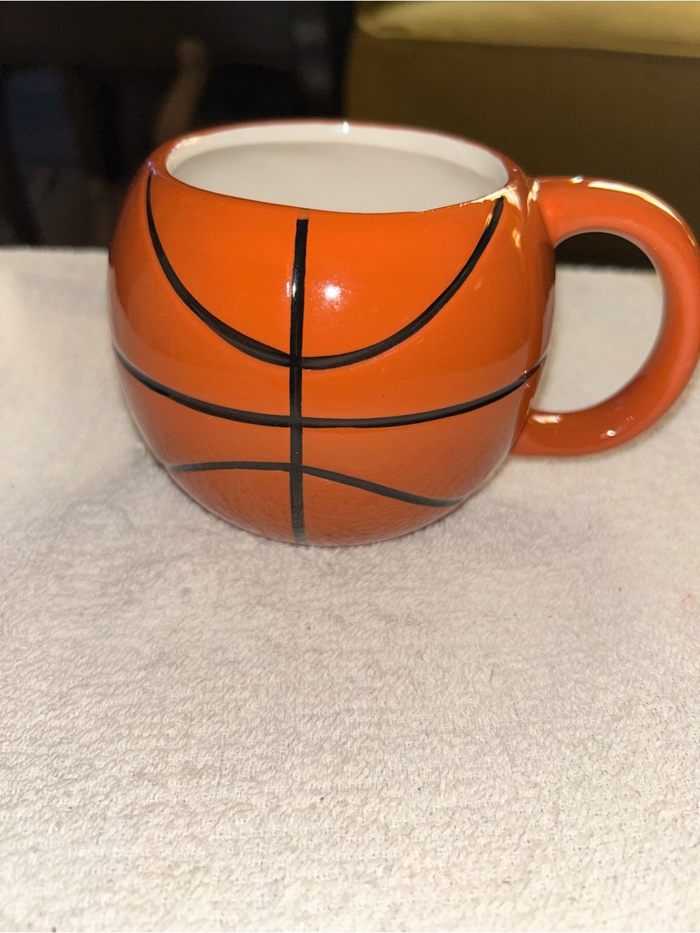 Orange Basketball Ceramic Mug - Sports-Themed Coffee Cup